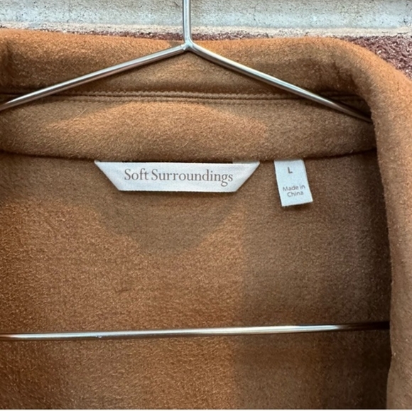 Soft Surroundings Camel Faux Suede Blazer/Jacket Sz L EUC - Picture 2 of 6